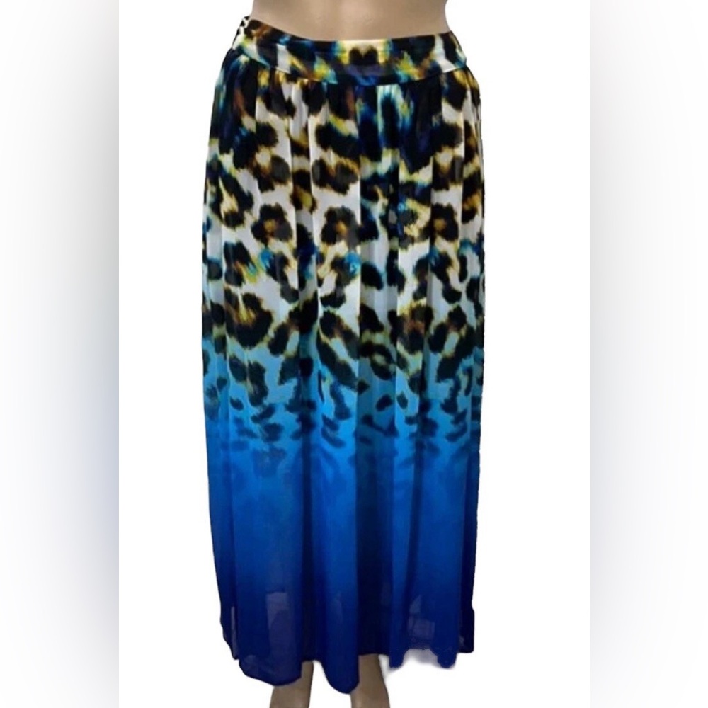 Worthington Y2K Leopard Animal Print Maxi Skirt Size L